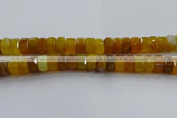 CAG9777 15.5 inches 8*16mm faceted rondelle agate gemstone beads