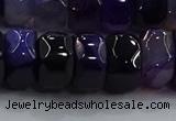 CAG9778 15.5 inches 8*16mm faceted rondelle agate gemstone beads