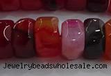 CAG9780 15.5 inches 8*16mm faceted rondelle agate gemstone beads