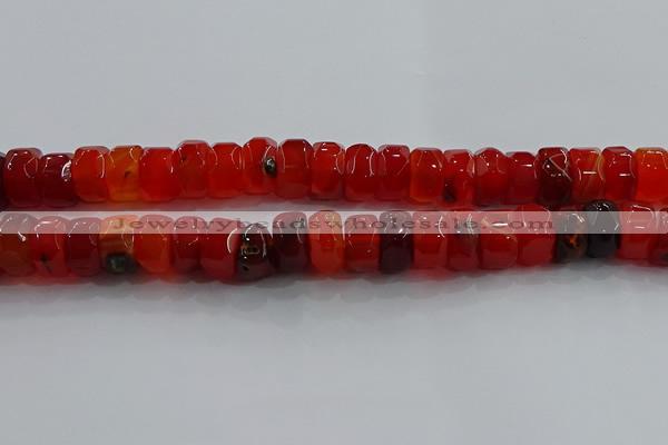 CAG9781 15.5 inches 8*16mm faceted rondelle agate gemstone beads