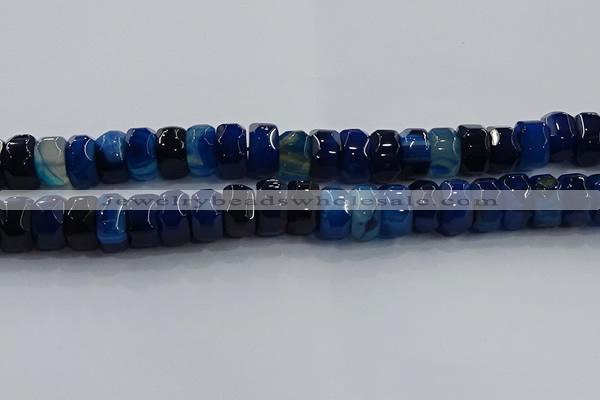 CAG9785 15.5 inches 8*16mm faceted rondelle agate gemstone beads