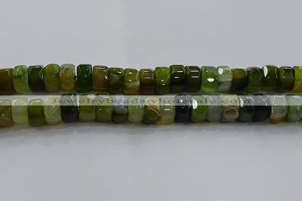 CAG9786 15.5 inches 8*16mm faceted rondelle agate gemstone beads