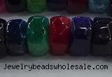 CAG9788 15.5 inches 8*16mm faceted rondelle agate gemstone beads