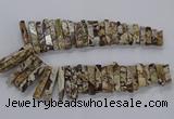 CAG9799 Top drilled 8*20mm - 10*48mm sticks ocean agate beads