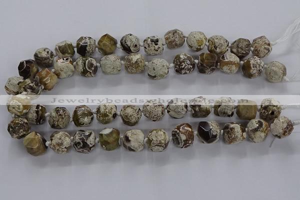 CAG9800 15.5 inches 12*14mm - 14*16mm faceted nuggets ocean agate beads