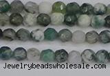 CAG9823 15.5 inches 4mm faceted round moss agate beads