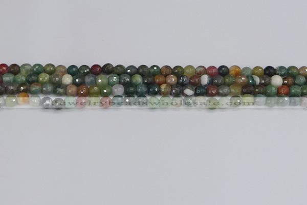 CAG9830 15.5 inches 4mm faceted round Indian agate beads