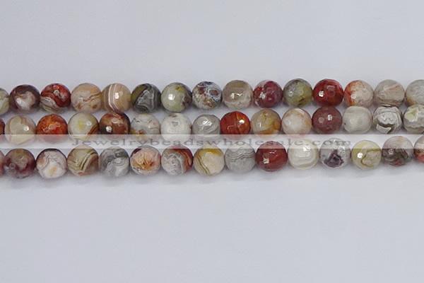 CAG9864 15.5 inches 12mm faceted round Mexican crazy lace agate beads