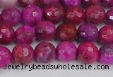 CAG9876 15.5 inches 6mm faceted round fuchsia crazy lace agate beads