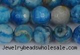 CAG9885 15.5 inches 10mm faceted round blue crazy lace agate beads