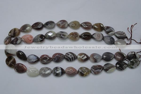 CAG989 15.5 inches 13*18mm faceted flat teardrop botswana agate beads