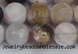 CAG9900 15.5 inches 12mm faceted round parrel dendrite agate beads