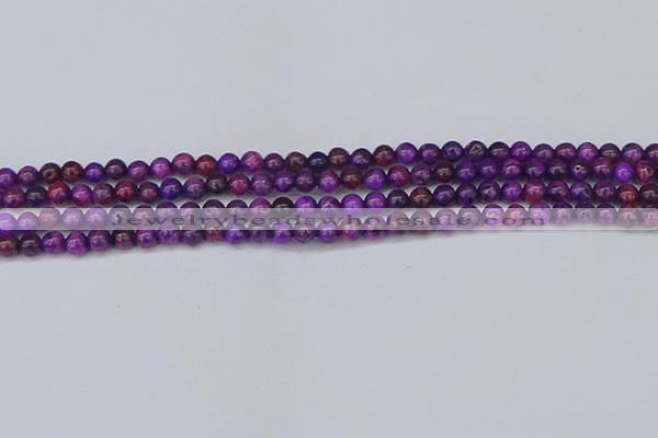 CAG9917 15.5 inches 4mm round purple crazy lace agate beads