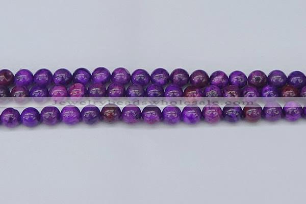 CAG9919 15.5 inches 8mm round purple crazy lace agate beads