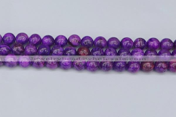 CAG9921 15.5 inches 12mm round purple crazy lace agate beads