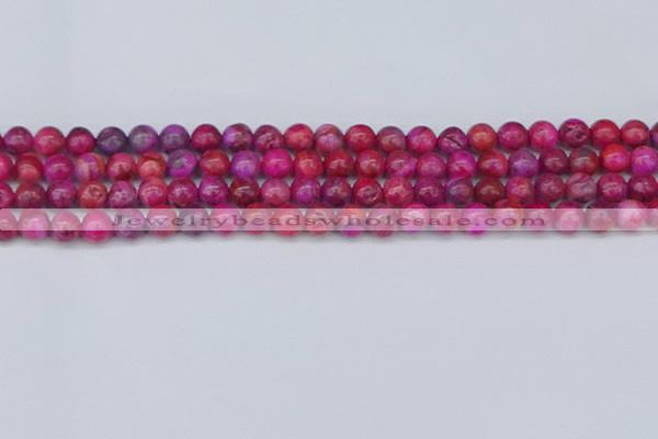 CAG9925 15.5 inches 6mm round fuchsia crazy lace agate beads