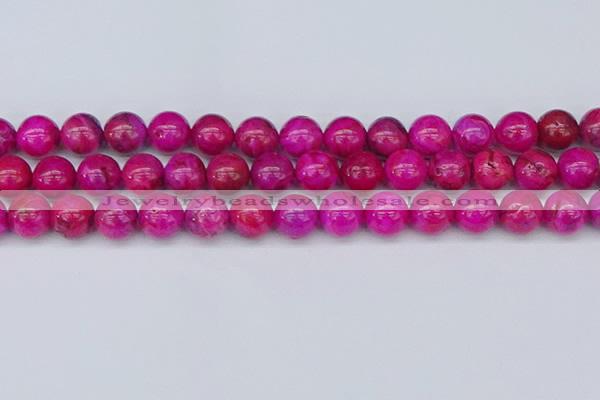 CAG9927 15.5 inches 10mm round fuchsia crazy lace agate beads