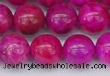 CAG9928 15.5 inches 12mm round fuchsia crazy lace agate beads