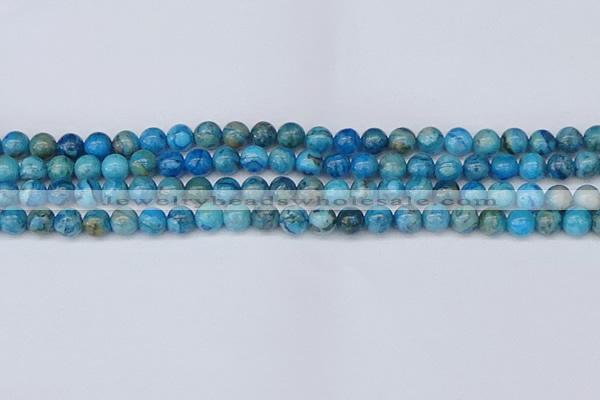 CAG9932 15.5 inches 6mm round blue crazy lace agate beads