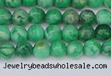 CAG9938 15.5 inches 4mm round green crazy lace agate beads