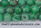 CAG9940 15.5 inches 8mm round green crazy lace agate beads