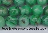 CAG9942 15.5 inches 12mm round green crazy lace agate beads