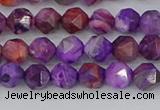 CAG9945 15.5 inches 6mm faceted nuggets purple crazy lace agate beads