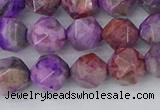 CAG9946 15.5 inches 8mm faceted nuggets purple crazy lace agate beads