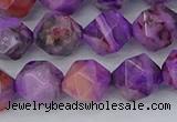 CAG9947 15.5 inches 10mm faceted nuggets purple crazy lace agate beads