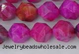 CAG9953 15.5 inches 10mm faceted nuggets fuchsia crazy lace agate beads