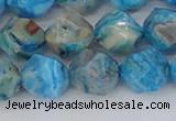 CAG9959 15.5 inches 10mm faceted nuggets blue crazy lace agate beads