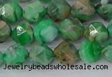 CAG9964 15.5 inches 8mm faceted nuggets green crazy lace agate beads