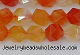 CAG9976 15.5 inches 8mm faceted nuggets red agate beads