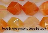 CAG9978 15.5 inches 12mm faceted nuggets red agate beads