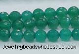 CAJ03 15.5 inches 8mm faceted round green aventurine jade beads