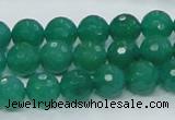 CAJ04 15.5 inches 10mm faceted round green aventurine jade beads