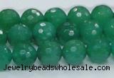 CAJ05 15.5 inches 12mm faceted round green aventurine jade beads