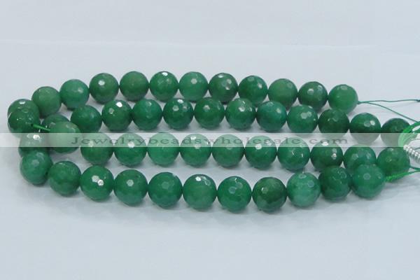 CAJ06 15.5 inches 16mm faceted round green aventurine jade beads