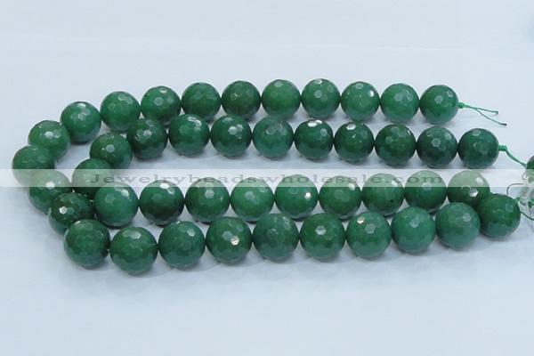 CAJ07 15.5 inches 18mm faceted round green aventurine jade beads