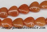 CAJ152 15.5 inches 12*12mm heart red aventurine jade beads