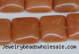 CAJ156 15.5 inches 20*20mm square red aventurine jade beads