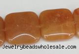 CAJ157 15.5 inches 25*25mm square red aventurine jade beads