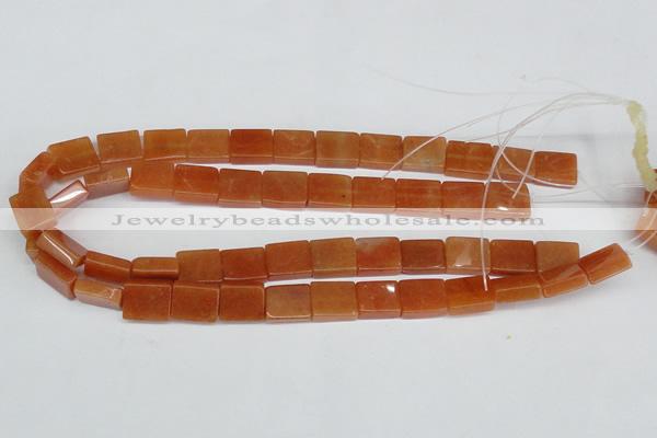 CAJ158 15.5 inches 12*15mm rectangle red aventurine jade beads