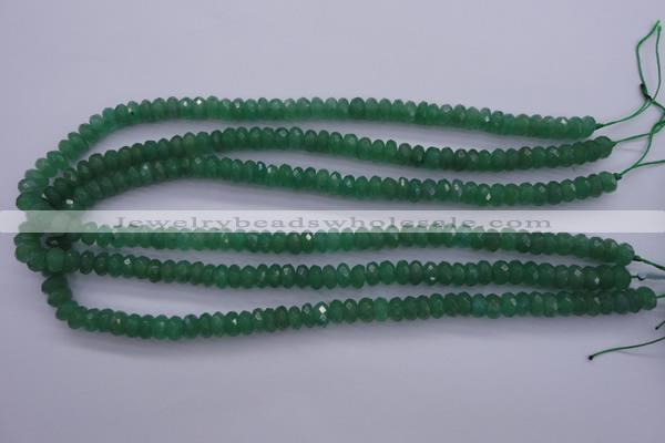 CAJ16 15.5 inches 5*8mm faceted rondelle green aventurine beads