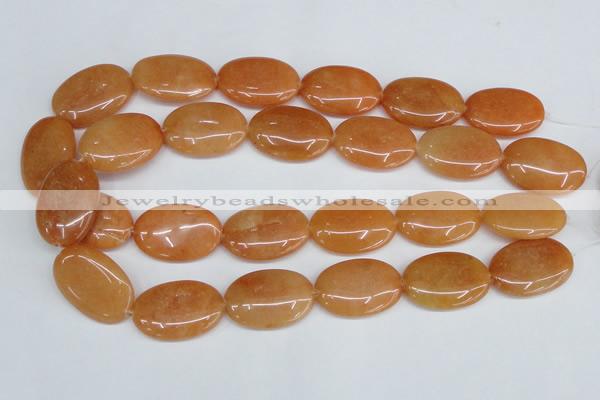 CAJ162 15.5 inches 20*30mm oval red aventurine jade beads