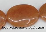 CAJ163 15.5 inches 25*35mm oval red aventurine jade beads