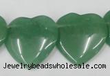 CAJ305 Top-drilled 28*28mm heart green aventurine jade beads