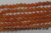 CAJ360 15.5 inches 4mm faceted round red aventurine beads wholesale