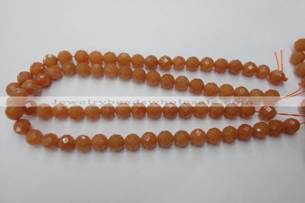 CAJ363 15.5 inches 10mm faceted round red aventurine beads wholesale