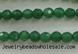 CAJ410 15.5 inches 4mm faceted round green aventurine beads